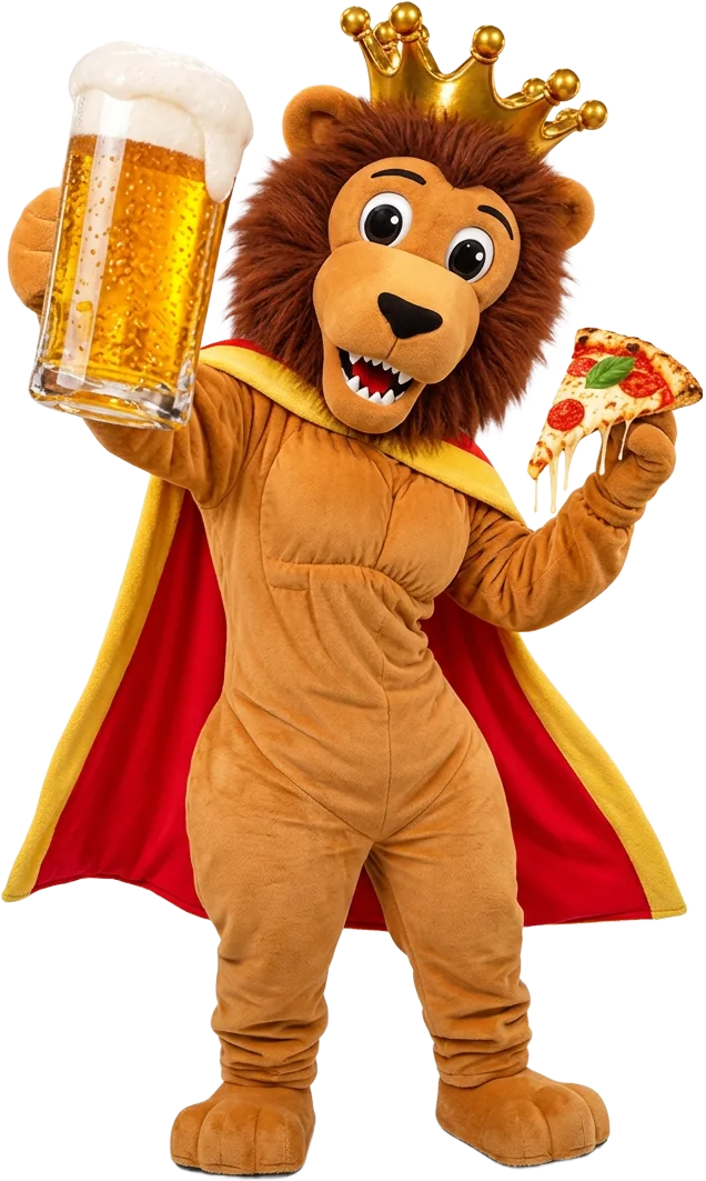 Bracioleone, la mascotte del festival, brinda con un boccale di birra
